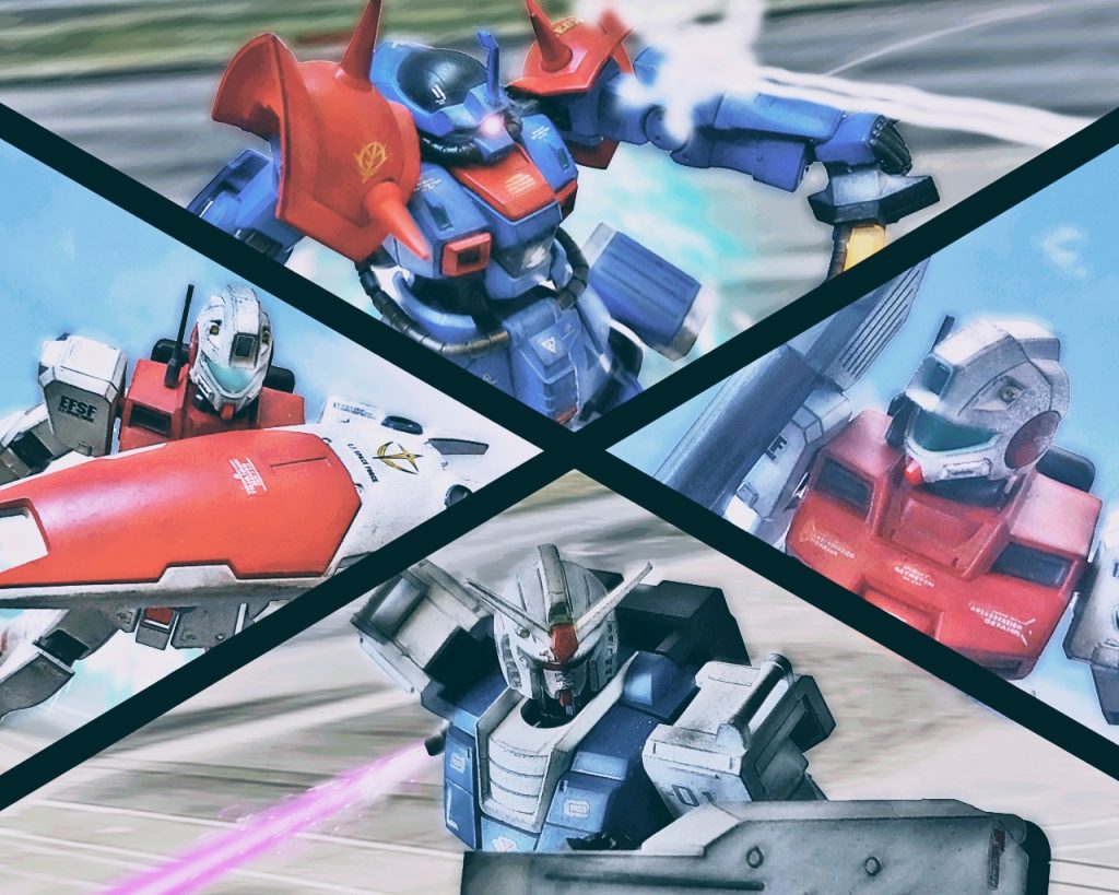 「有象無象が集まろうと、我が剣の前には無意味だと教えてやろう…」イフリート改は左腕部のミサイルランチャーでルースのジムコマンドを狙う。「あんな所に飛び道具を仕込んでいるのかっ!?」ルースはそれをかわすと、ハイパーバズーカで反撃する。ジムコマンドの反応速度だからこそ避けたが、通常のジムなら直撃であっただろう。ルースの砲撃にフォルドも合わせビームサーベルで再攻撃するが、避けられてしまう。そのさまを見ていたルースはイフリート改のブースターによる機動に驚いた。(何て推進力だ…。脚部のあれはミサイルポッドのようだが、あの重さでこんな動きができるのか?)しかし、それ故欠点もある筈だ。ブースターによる強制的な機動力であれば、大きな機体負荷が掛かるのと同時に推進剤切れも早いと考えられる。(恐らく強襲特化のMSだ…。高い推進力、それなら機体を軽くするのに装甲もそう厚くはない…。一撃を決めれば、その動きはかなり制限されるはずだ)「ルース、あの機体。あんな馬鹿みたいに飛んでいるけど、推進剤が持つのかい?」ライラは聞いた。「いや、新型と言えど必ず限界が来る」「長期戦狙って退かせるか!?」フォルドも無線に混ざる。「いや、だが奴に合わせて動いていたらこちらも推進剤が持たない」「確かに…、機体の反応だけじゃ、あれを避けきるのはちょっとばかり辛いな」手持ちの射撃武器がないフォルドはバルカン砲で牽制しつつイフリート改と距離を保つ。「ならどうすんだい?」「そうだな、あの機動力を何とか抑え込んで、気づかれない様に一撃で仕留められたらな」「砲台の残っているポイントまでおびき寄せるか?」「いや、そいつは難しい。さっきから奴は徐々にシャトル発射場に近づいている」フォルド、ルース、ライラの3人はイフリート改を囲みつつも、発射場の建物が接近しているのを分かっていた。「じゃあ、どうすんだよっ!?」フォルドが声を荒げる。「…五月蝿いっ、少し考えさせろっ!」そこにライラが提案する。「ロングレンジで一撃で仕留められたらいいんだろ?」「何か策があるのかっ?」ルースが聞くより早くライラはフルブーストで機体を疾走らせた。「…おっ、おいっ!!逃げんのかよっ!?」フォルドはライラの行動に焦る。「3分持たせなっ!!」「何すんだよっ!?」「男がガタガタ言うんじゃないよ!?玉無しかいっ!?」ライラのガンダムは忽ち離れて行く。「どうするルース!?」「今は乗るしかないだろう!?」「しゃーねぇーなっ!!」フォルドとルースはペアになりイフリート改の進路を防ぐ。「1ラウンド3分…、延長戦はなしだぜ…」2人が息を呑んだ時だった。イフリート改は動きを止める。