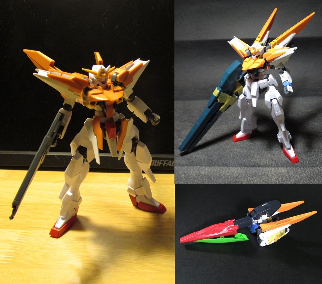 制作過程その1。2011年1月ごろの写真です。全体的なシルエットはコアファイターも含めて変わっていませんが、アサルトバスターにするとか、ダブルオー系だから実体剣を持たせようかなどなど、武装にいろいろ迷いました。