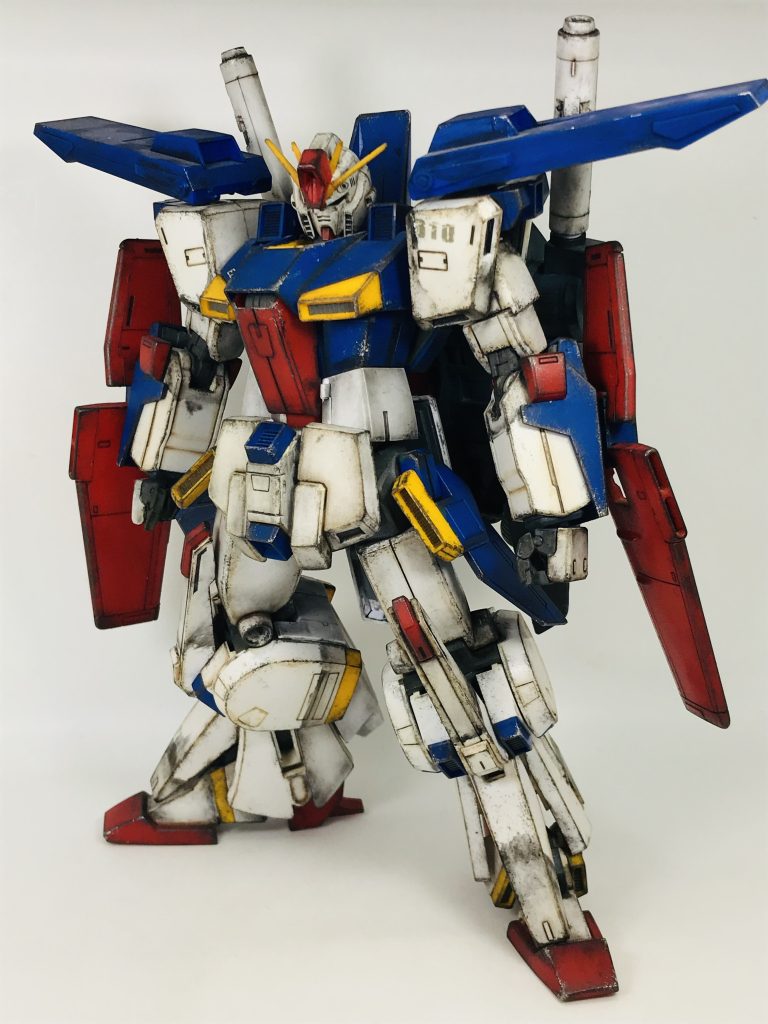 一部フルアーマーパーツを残しつつ、強化型っぽいZZに変身🙄しかし…かなり雑に汚してるので…今見ると見るに堪えない出来栄え…😨フルアーマーパーツを付けたままウォッシングしたので、パーツ取ると汚れてない部分も…(笑)