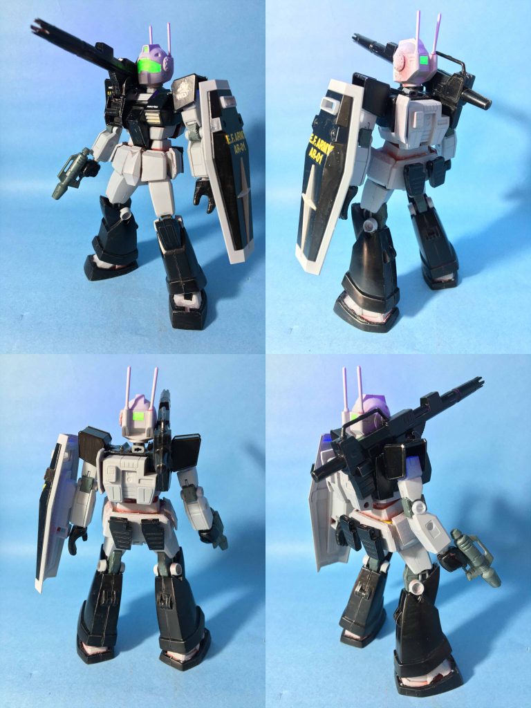 旧キット1/144ジムキャノンと、EGガンダム(シールド付き)だけで制作した2キット制作版写真1