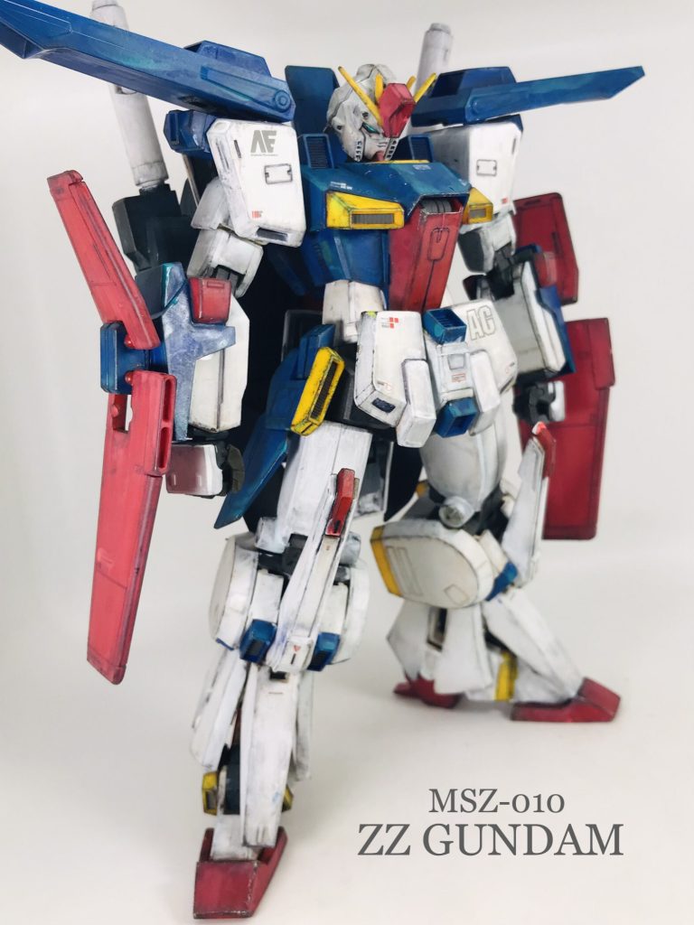 旧MG ZZガンダム 成型色 アクリルガッシュウェザリング