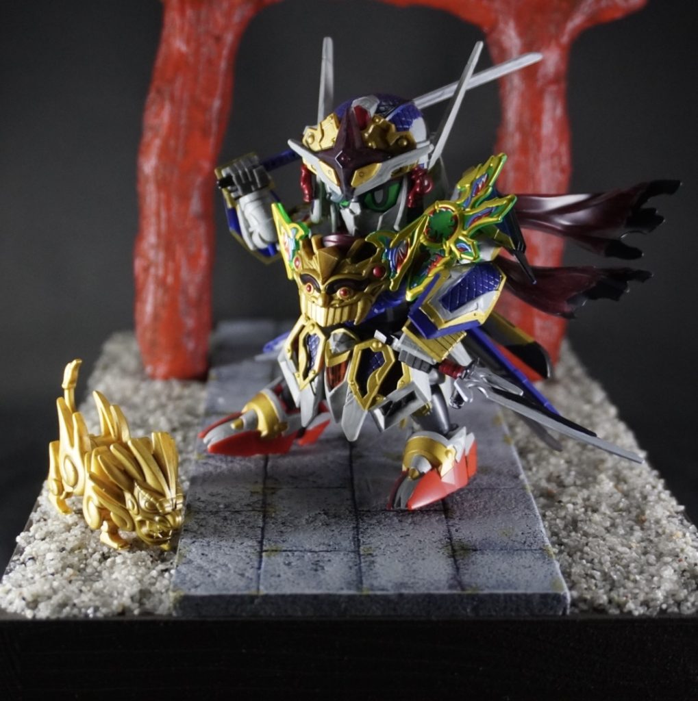 隠密ガンダムエアリアルは成形色より暗めの色で筆塗りしています！