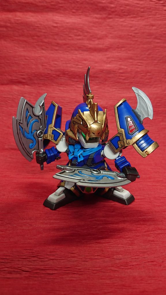 製作中にも書きましたが、学生時代に購入した無印のキットです。気に入ったキットを筆塗りしていました。このキャラは曹操のパワーアップに貢献するシーンがあって、印象に残っていました。