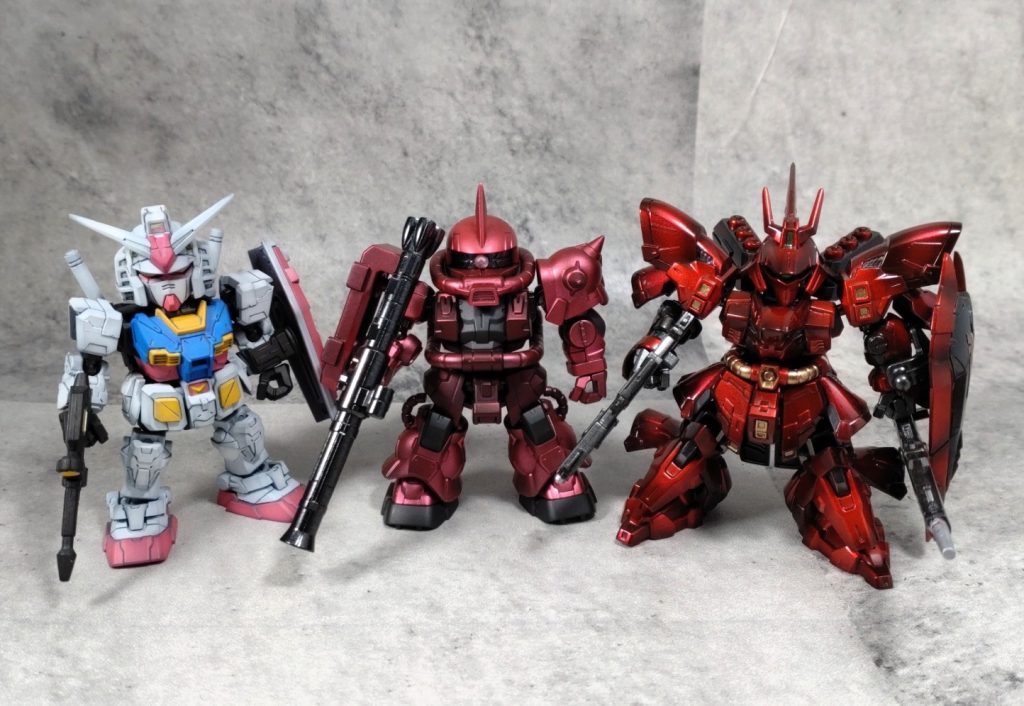 今までに作ったMJのガンダムたちとそのうちνガンダムも作って並べたいですね。