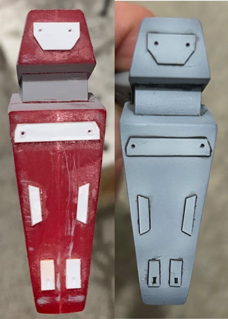 足の下に プラ材を付けました。