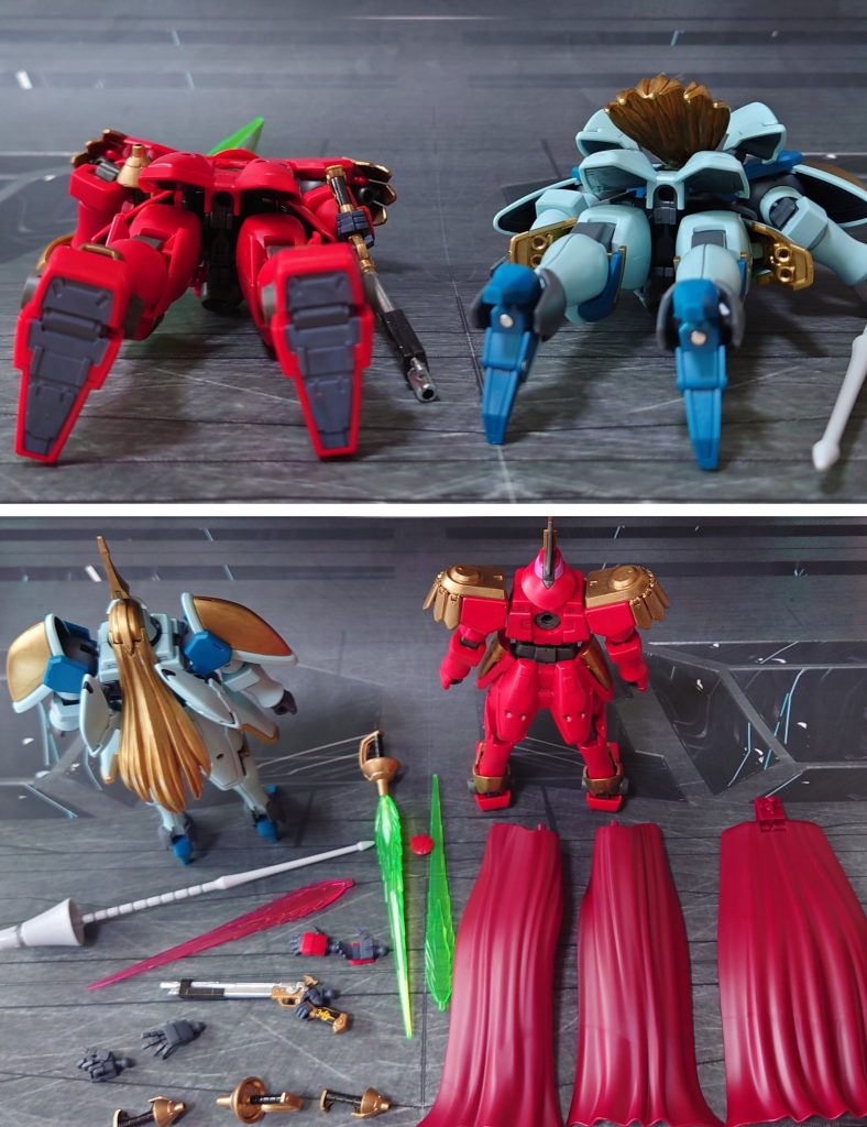 下からのアングル、付属品一式。