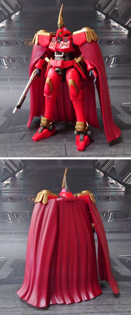 レオスの前後ろ。特に工作無し、アンテナのフラッグを切り落としたのみ。HGACリーオー(フルウェポンセット)付属の左右平手を流用。片刃ニッパーとガンダムマーカー、その他マーカーでサクッと完成させました。