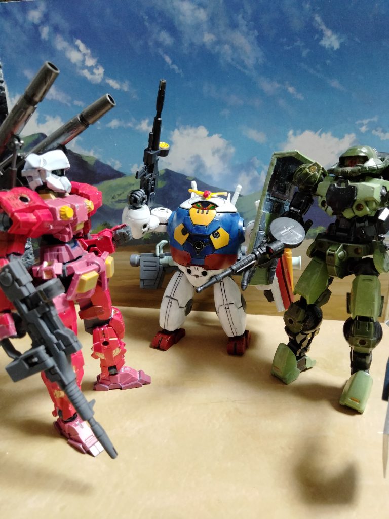 30mm×ガンプラな子たちを並べてみてふと思いつきました・・・