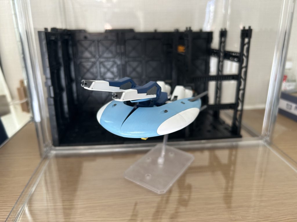 MA形態。移植の1番の被害、、バインダーがシビアになったので隙間が。その代わりネオジム磁石でしっかり止まってくれてます地味工作で、バインダーは腕を収納したあと、3連ビーム砲のカバーパーツをつけて蓋ができます