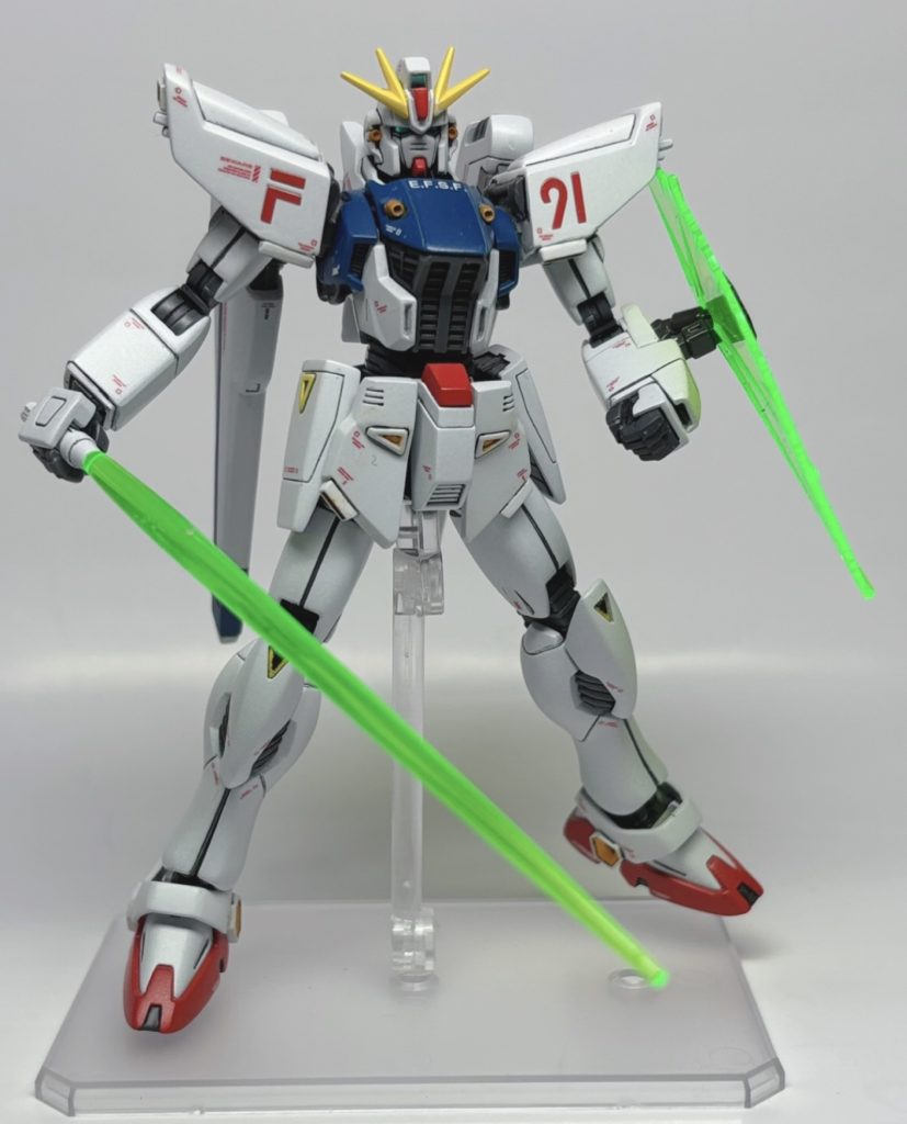 以上、HGUCガンダムF91の作成紹介でした。総評としては小型モビルスーツのキットなので仕方ないかもしれませんが、細かい塗り分けが多くて老眼の自分としては塗装に苦労しましたwよかったらいいね、コメントしてくれたら嬉しいです。