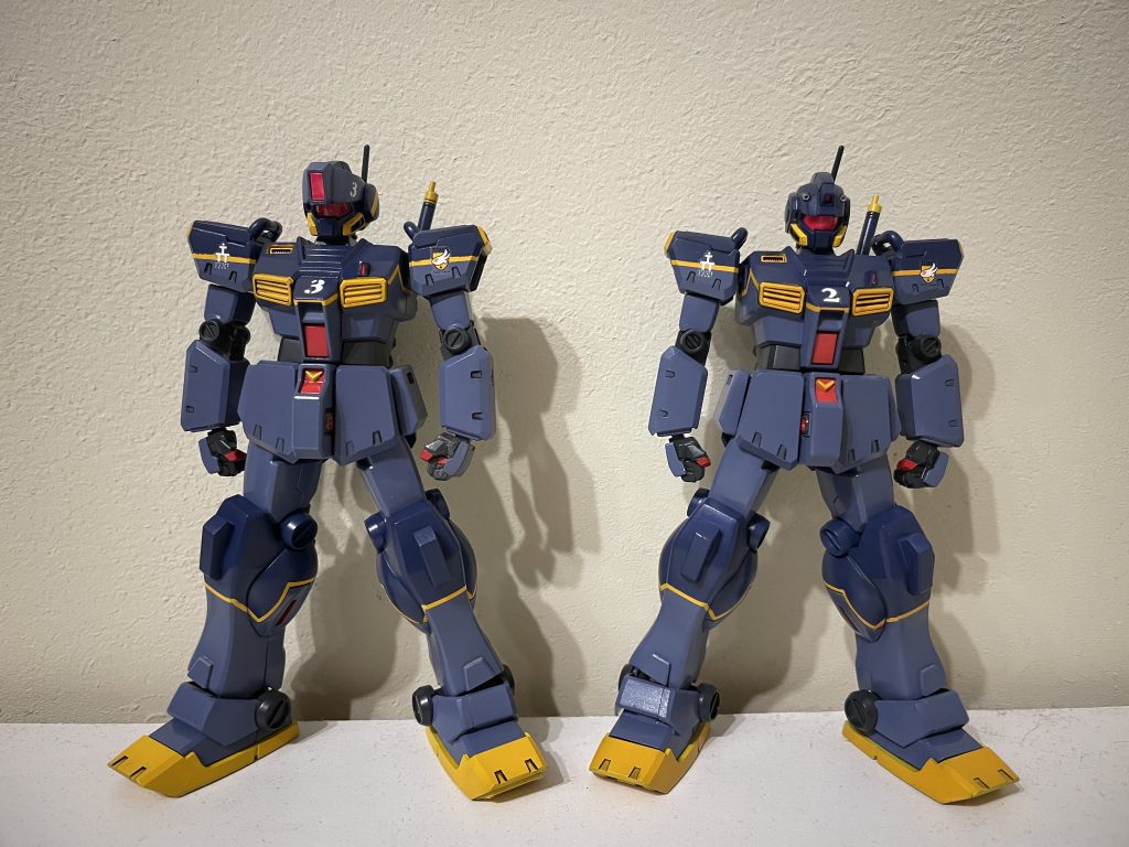 「手前の2号機のジム改 あれにはエリアルドが乗ることになる｣「3号機のスナイパー カールお前の乗機だ｣「あ...あれは？｣「ブラックオター小隊の旗印｣「ガンダムTR-1 ｣     「ヘイズル｣は次回AOZ系で作りたいと思う