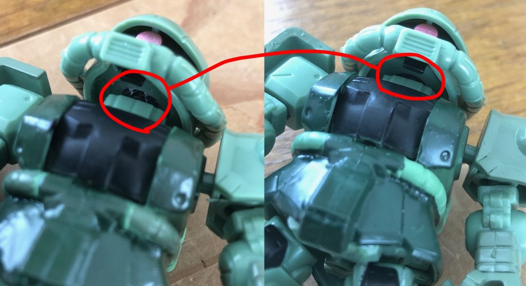 ザクにも同様の処置を施します。