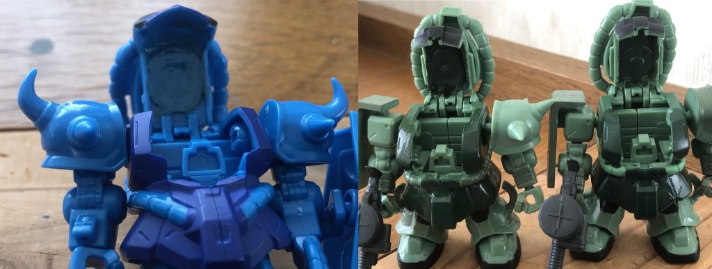 パテ盛りは最小限にしたのでコックピットびパイロットを乗せられます。