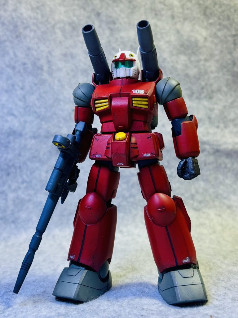 腰アーマー分割、二の腕延長と、キャノン基部ポリキャップ隠し、アンテナ変更、バルカン修正、凸モールド追加してます。