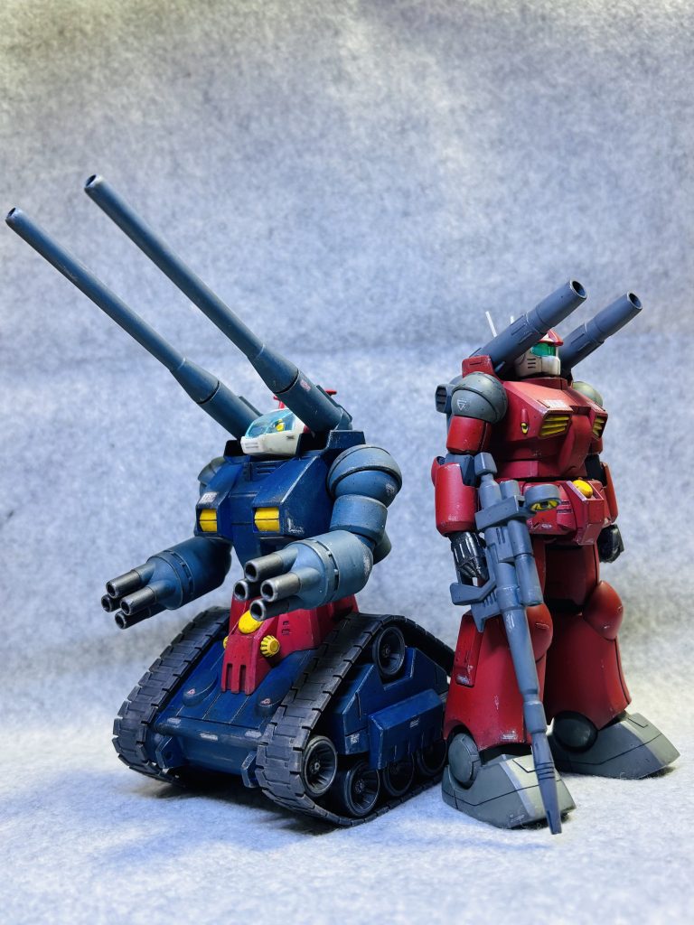 ガンタンクにつられて汚しを増したガンキャノンと📷