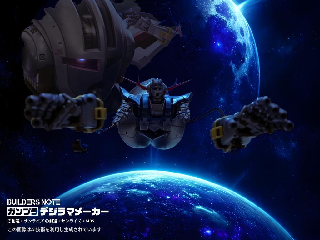 最後はビルダーズノートで撮影したジオング背景においてあった箱がかなりいい味を出していますね。よりジオングの不気味さを出せたのではないでしょうか。