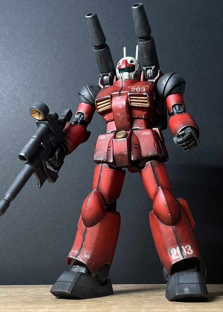 赤はブラウン、グレー系はブラックでウォッシングした後、チッピングやらブラッシングをして、なんやかんや完成しました