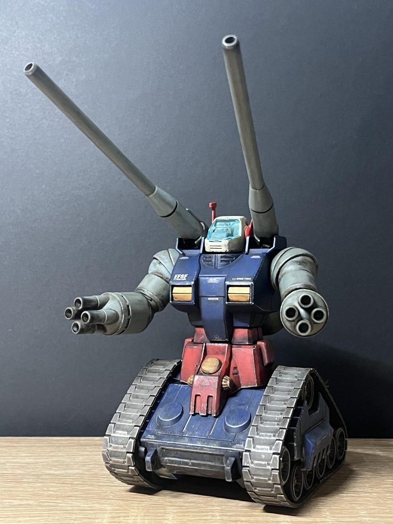 完成したガンタンクです今回はあまりドライブラシをせずに、土汚れを意識して作りました☺️