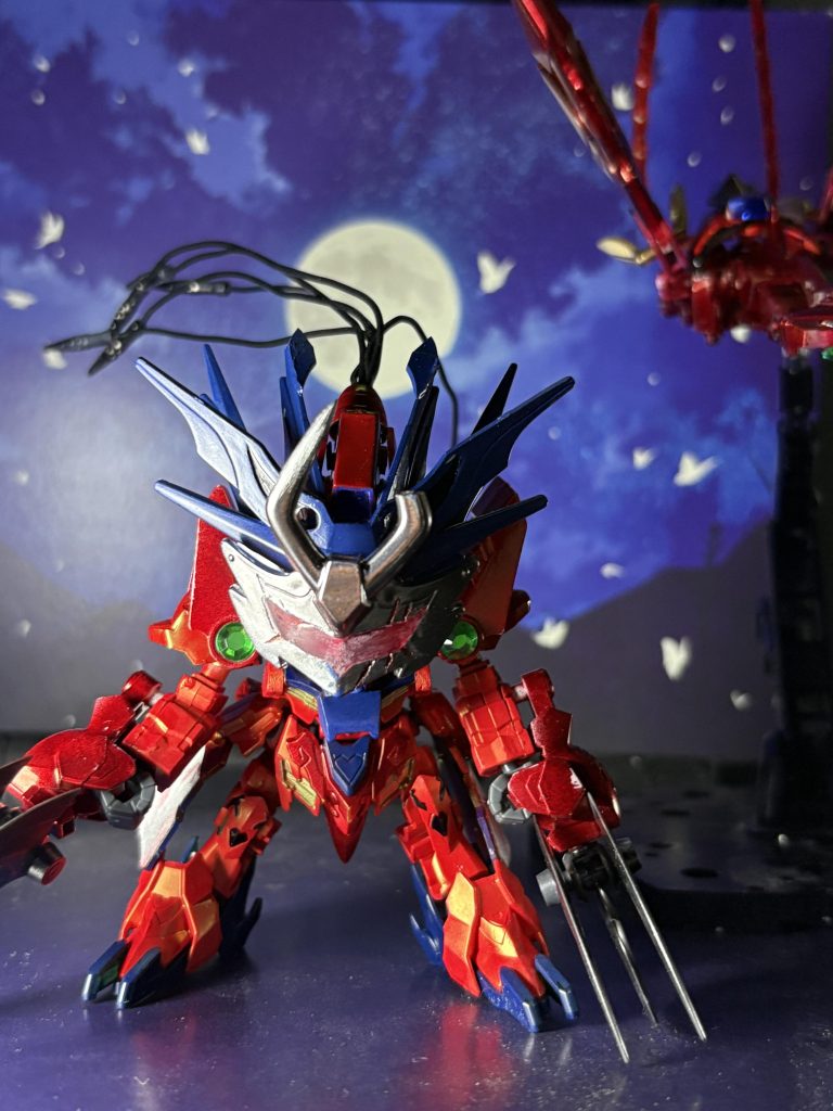 狂鬼形態時の破朱円との連携を生き延びた者は居ない…… 荒鬼↓正義の鬼将軍↓悪い鬼↓鬼のイメージは赤+鬼っぽい機体=バルバトス+荒鬼は背中に鳥型神器を背負っている||アメイジングバルバトスルプスという流れでモチーフを決定しましたw旅装を再現するかはかなり悩みましたが、「鬼が旅する?」と思い、別形態にするということで妥協しましたが、アメイジングバルバトスの形態再現に使えたので逆に良かったですこれで飛駆鳥大将軍+七人の超将軍達の異体シリーズは完成しました(๑•̀ㅂ•́)و✧最後までご覧頂きありがとうございますm(_ _)m