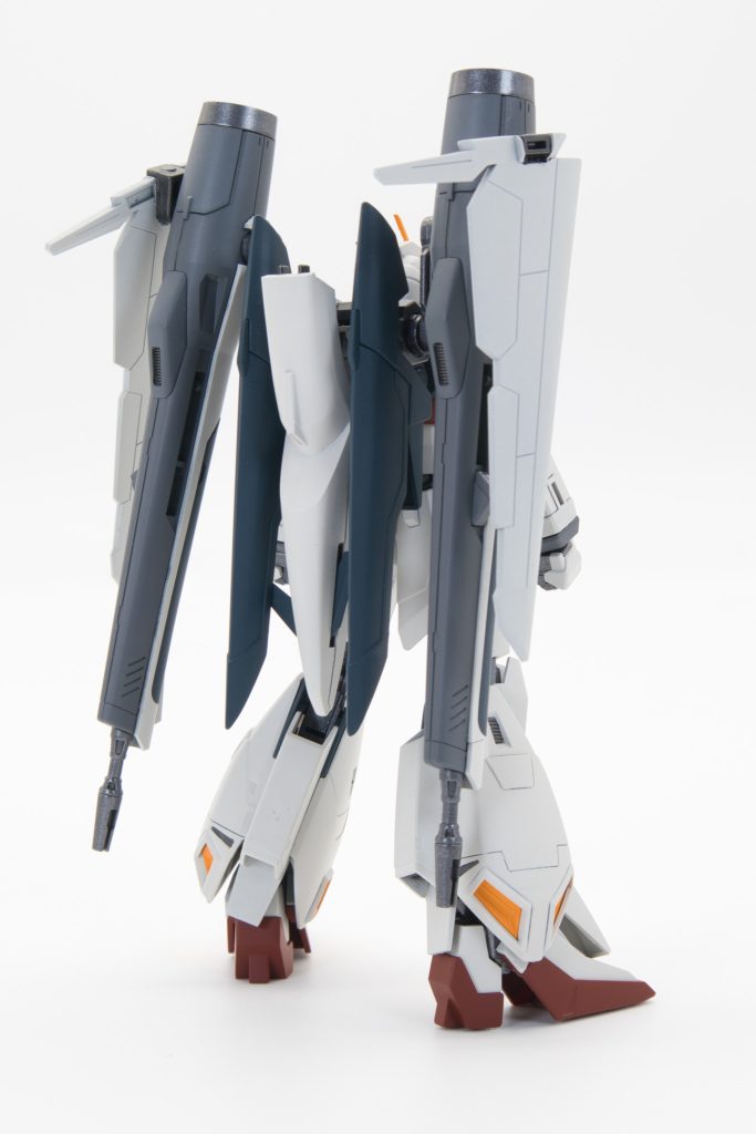 バックパックはライフリをベースにブラストシルエットのケルベロス高エネルギー長射程ビーム砲とフォースシルエットの羽でアムフォルタスプラズマ収束ビーム砲っぽくしてます。SEEDの武器の名前を噛まずに言える人は尊敬します。