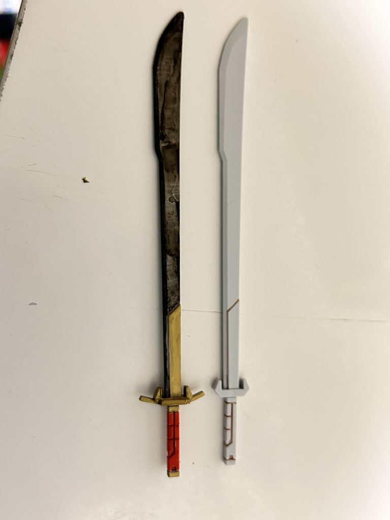 フツノミタマはM1の対艦刀の改造。アクータラケルタは黄蓋グフの武器セットに適当なビームサーベルを接続したものです。