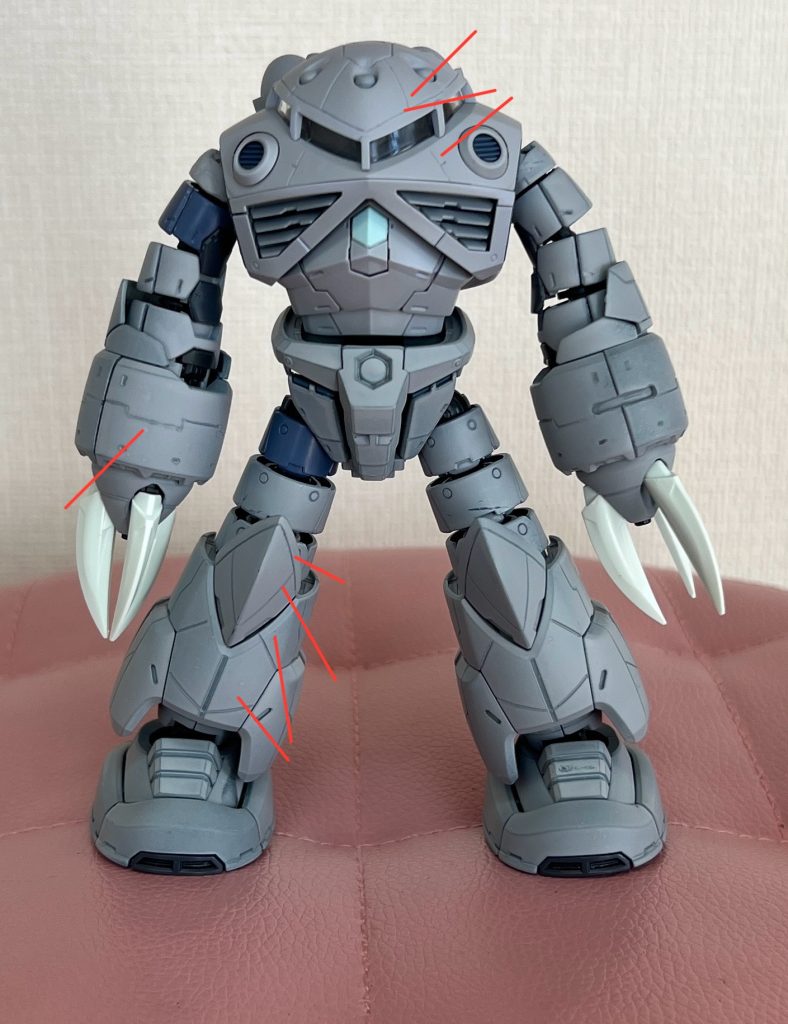 RGは解像度高いからスジ彫りなくても良いんですけどついついやってしまいます。