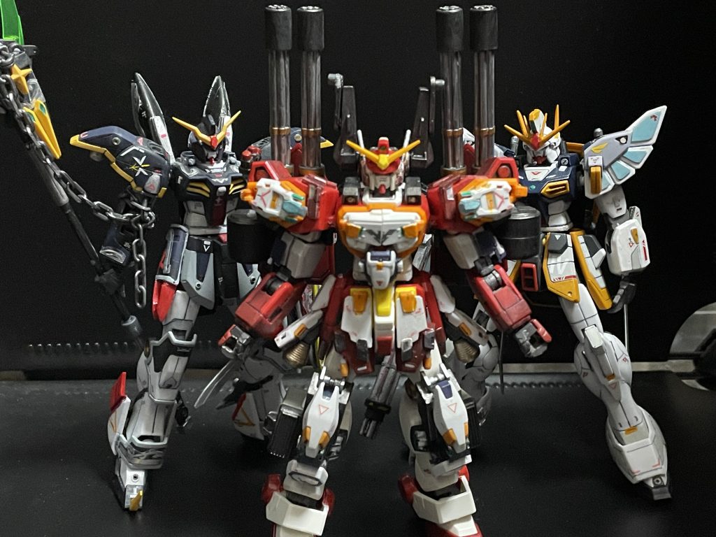 何度もアップしてしまいましたが、今回でサンドロック、デスサイズに続き、ベビーアームズも完成です!ウイングコン期間に『ガンダム5機確認!』したかったですが、間に合いそうもありませんね。次回は、HGシェンロンガンダム『ナタク』に『哪吒』らしさを強めて行こうと思案中です。ご覧いただきありがとうございます。