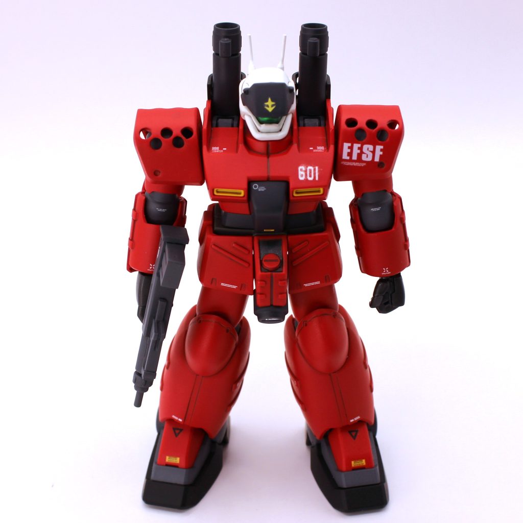 ポケ戦を観ながらこのキットを制作しましたが、やはり登場作品を観ながらだとモチベが上がっていいですね。まあ本機は登場一瞬で爆散して終了ですが(苦笑)本作は自分がアルの歳頃～中学入ったくらいの頃、近所のレンタルビデオ屋で借りたVHSが初見だったと思います。当時観た感想としては、戦闘シーン少ないしケンプファーのやられ方に納得できないしで、あまり面白く観れなかった記憶があります。ただ大人になって観れば観るほど、良い作品だなあとしみじみ思います。今ではガンダム作品の中で1番好きかもしれません。