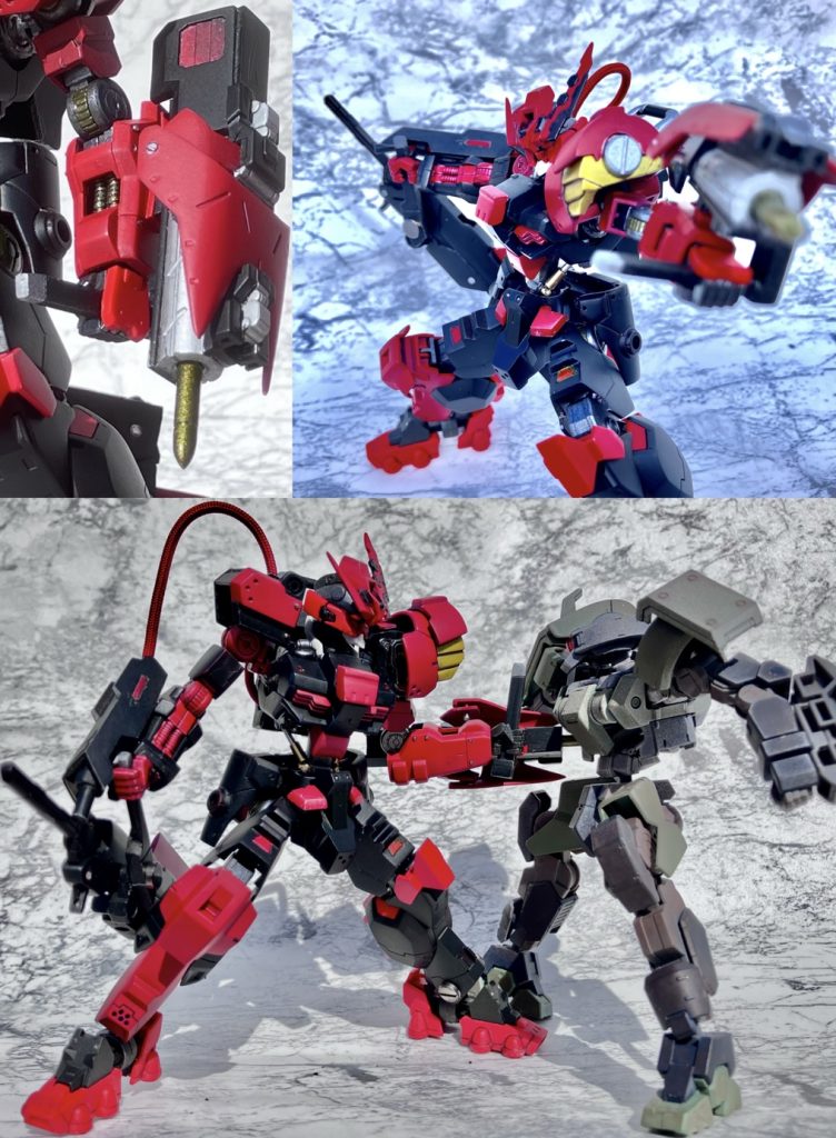 本機で新たに追加した武装パイルバンカー「月牙」です。どんなかたいそうこうもつらぬくぞ