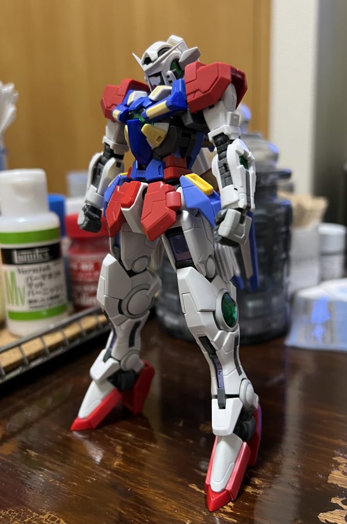 制作途中。足のハイヒールはリボーンズガンダムからミキシング。ノーベルガンダムの足の長さを上手く表現出来たと思います😆