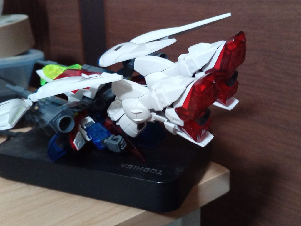 足首の組み替えはちょっとイヤだったので、折り曲げてます。ふくらはぎが開くのでよく曲がります。