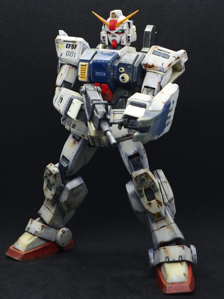 錆びと土埃だらけって感じに仕上げてます、これじゃ整備士怒られますね(gundam-kao5)