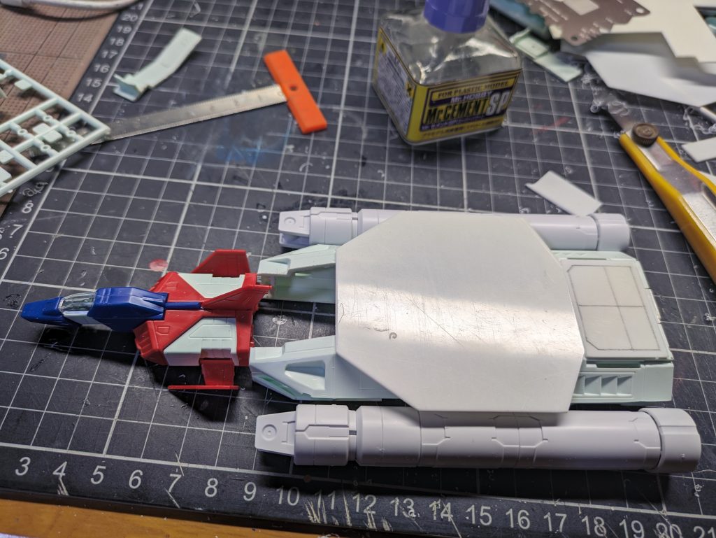 作製初期のイメージ図。 あ、コアファイターは1/100MG ガンダムのものを使用しました👍️ 