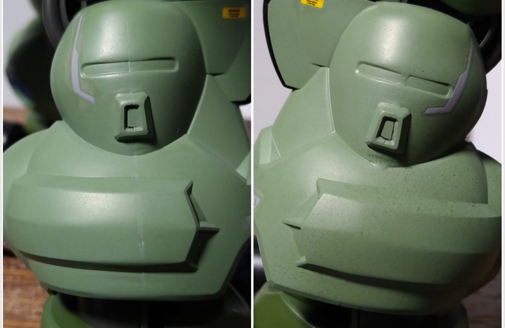 初めての合わせ目消し跡がわかる所もありますが、まぁいいでしょう 瞬間接着剤の方がやりやすいと思いました 疲れるけどまたシャカシャカするよー