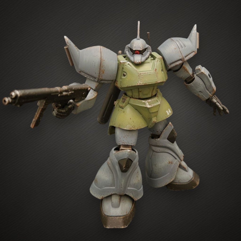 マシンガンを構えて