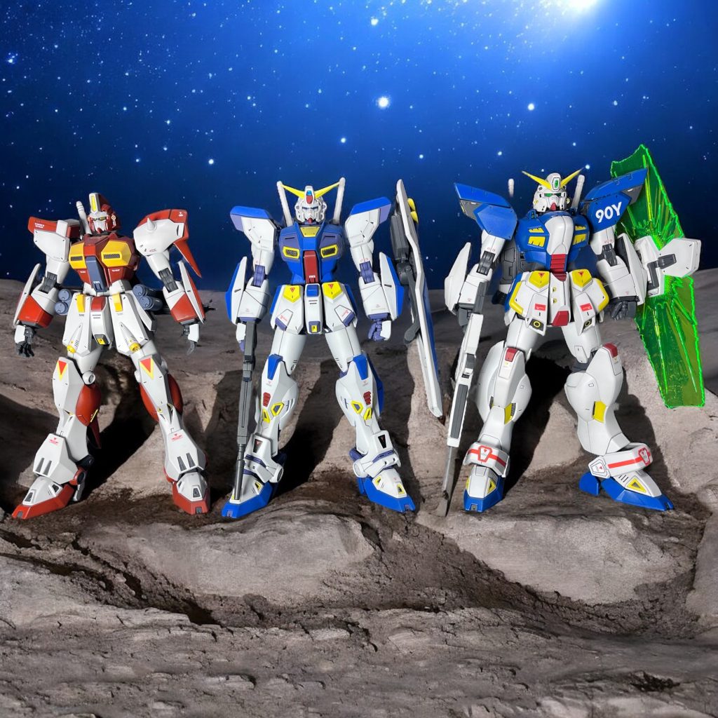 最後はF90 1号機、2号機（火星独立ジオン軍仕様）、Ⅲの3体で。まだ、Ⅱは積んでますが年内には組みます。お疲れ様でした。