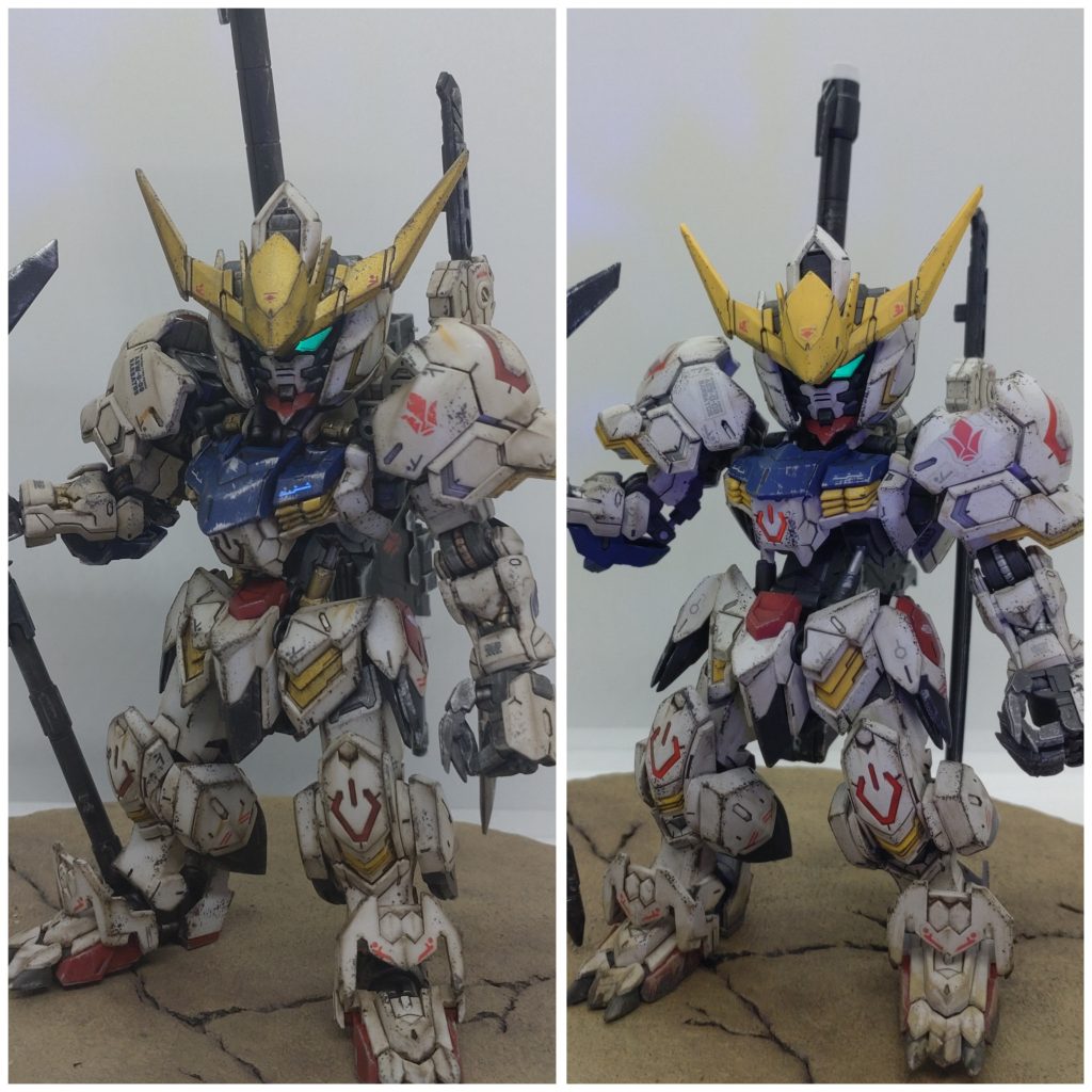 左が今回の、右が過去作です。微々たる違いですが、細かい部分の汚し方とかのセンスが磨けたような気がします!成長・・・してるよね・・・?