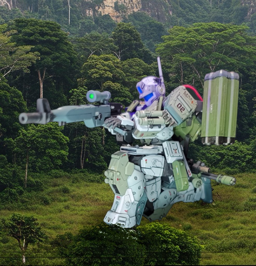 膝立ちのバランスを取るために太腿を5mmぐらい延長しました。