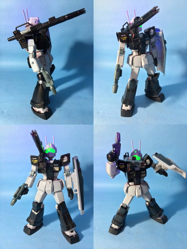 旧キット1/144ジムキャノンと、EGガンダム(シールド付き)だけで制作した2キット制作版写真2