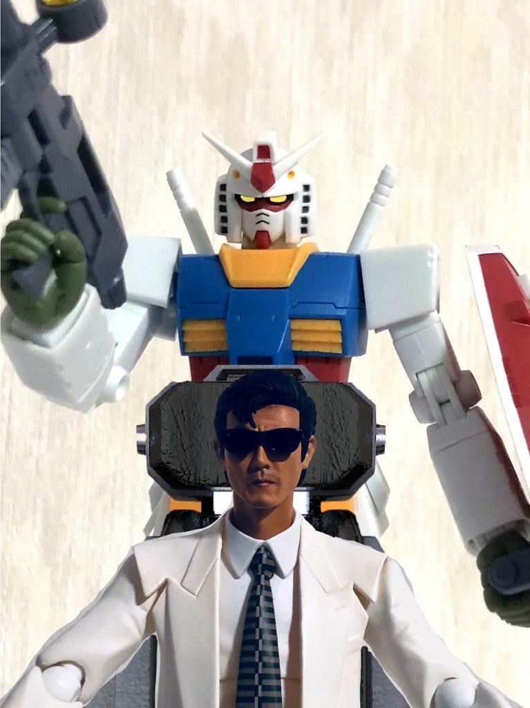 ユージの分も用意。ガンダムはロボット魂のものを使用。タカとユージのフィギュアはfigmaで発売されたものを使用。なおタカとユージはノーマルスーツは「蒸れるから嫌だ」という理由でフォーマルスーツでガンダムを操縦してます。連邦軍の軍服も着ず、二人は終始スーツ姿で活動します。https://gumpla.jp/hg/2296222▲G3ガンダムの記事。