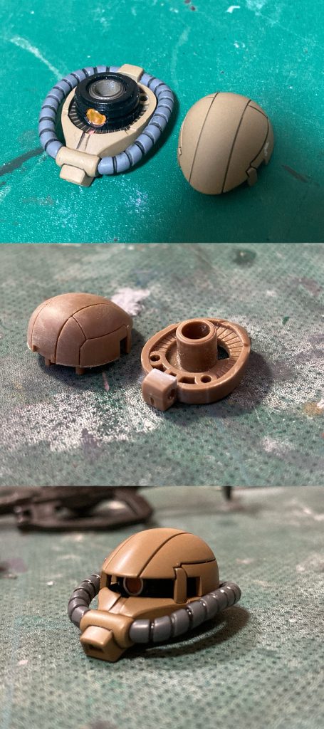 モノアイは当初、カメラ周りに枠を付けてたけど、技術の無さから円の精度が出ずやめて、普通にHアイズを埋め込みました。(裏にはキラキラシール🤩)