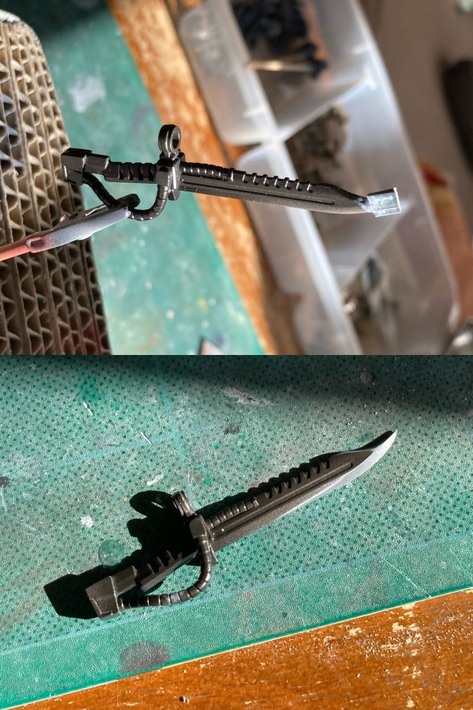 ヒートダガーの先端も鋭く加工。加工後一度折れたけど。心は折れず速攻で復旧させました👍