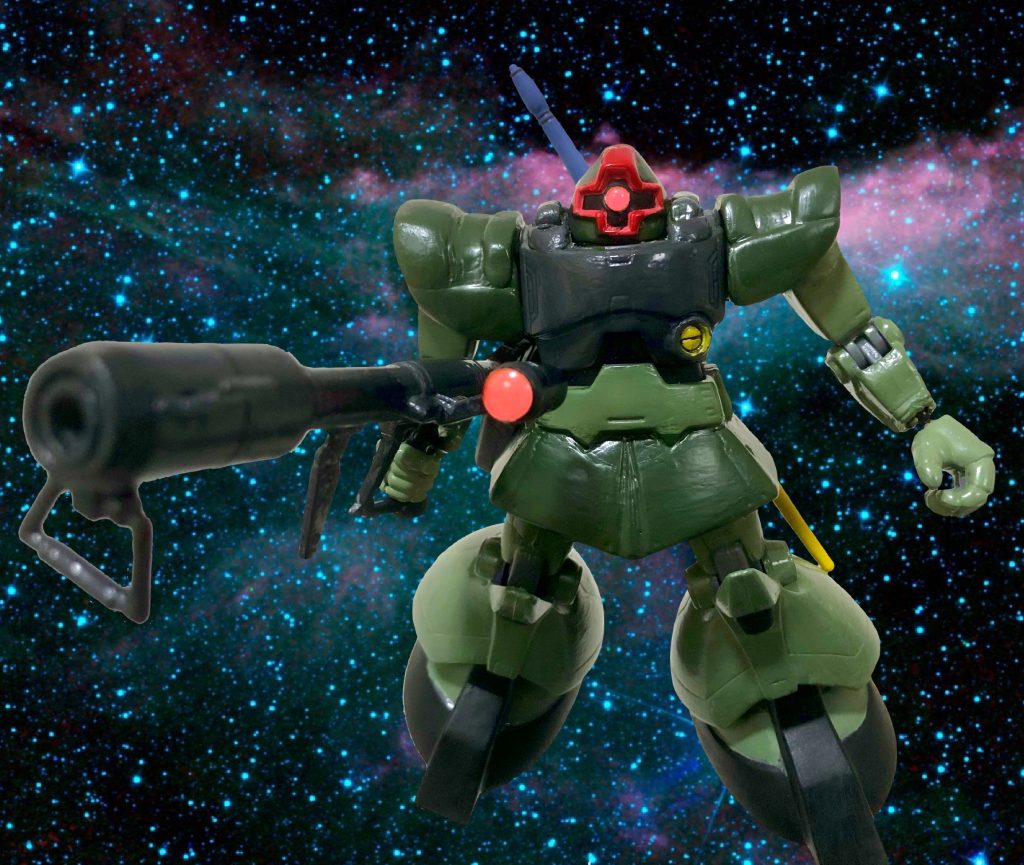 フェンリル隊はずっと地上で戦ってましたが、ドムフュンフ自体は一応宇宙空間でも運用が可能らしいので、宇宙で活動している場面を掲載。