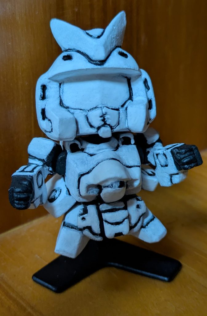 の上からのホワイト姿この上にアクリル水彩で仕上げしました。