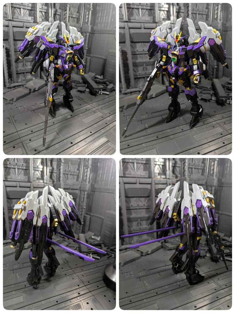 ベースはマイフリ、腰のアーマーとバックパックはカルラ、ヘッドと足先はライフリを使用。ビームライフルはROBOT魂のラグナメイルのものを使用。