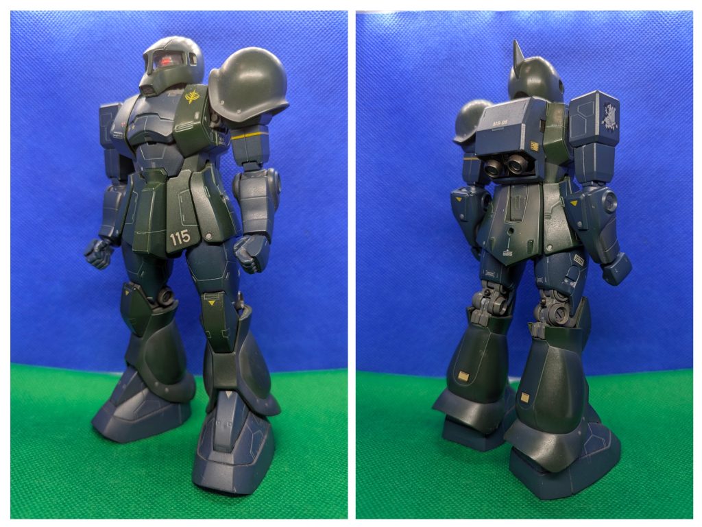 素立ちの前後ショット。ストレート組みの塗装仕上げ。ちょっと汚しも入れてます。