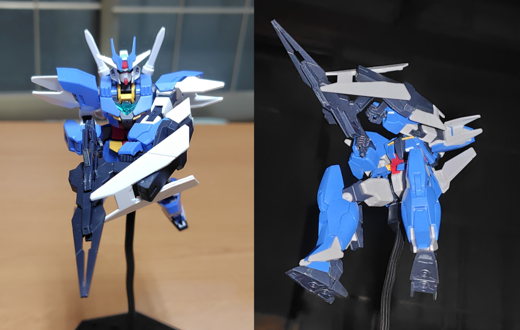 ライフル機関部にシールドを接続して射撃姿勢。