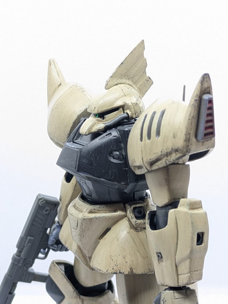 最後に登場するあのキースのゲルググをイメージしました元々連邦仕様で作ってあったのですが少しやり直したい所があったのでリメイクです