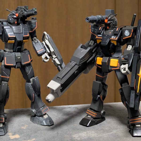 HG FA-78-2ヘビーガンダム(MSD)製作中!今日はデカール貼り!!ガンダムデカール&アルファベットデカール&某作品のデカールを使用してヘビーガンダム国連宇宙軍ワイルドウィーゼル仕様に。設定では漫画版ククルス・ドアンの島と同じく