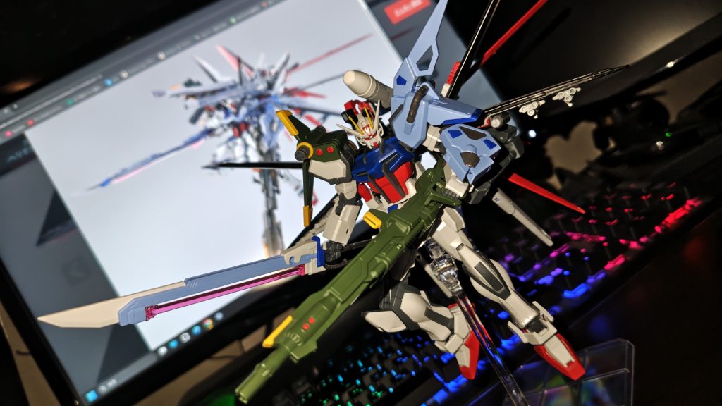 伝説のマキシマムパーフェクトストライクガンダムを再現(自立は無理)アグニは接続しながら持つために後部に穴を増やしました(モッタイナイ)